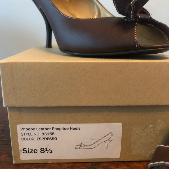 J. Crew Phoebe Leather Peep Toe Heels - Picture 2 of 6